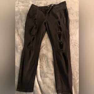 Torrid Black Distressed Skinny Jeans
